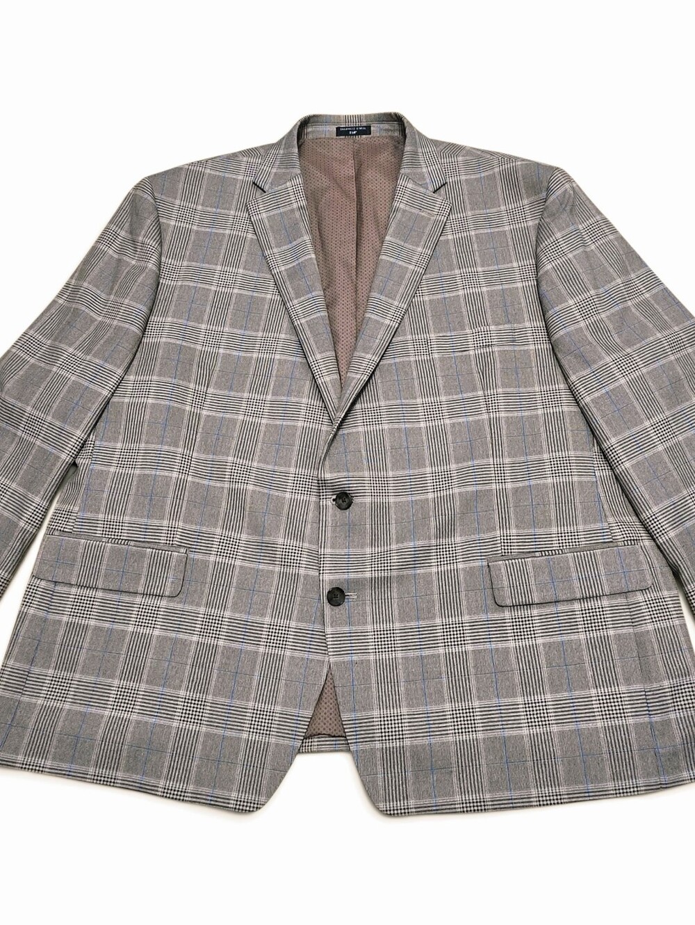 Shaquille O'Neal XLG Men's 54R Brown Plaid Sport Coat Blazer, No Wool Hi